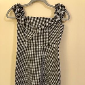 Garage Gingham Navy Blue Dress